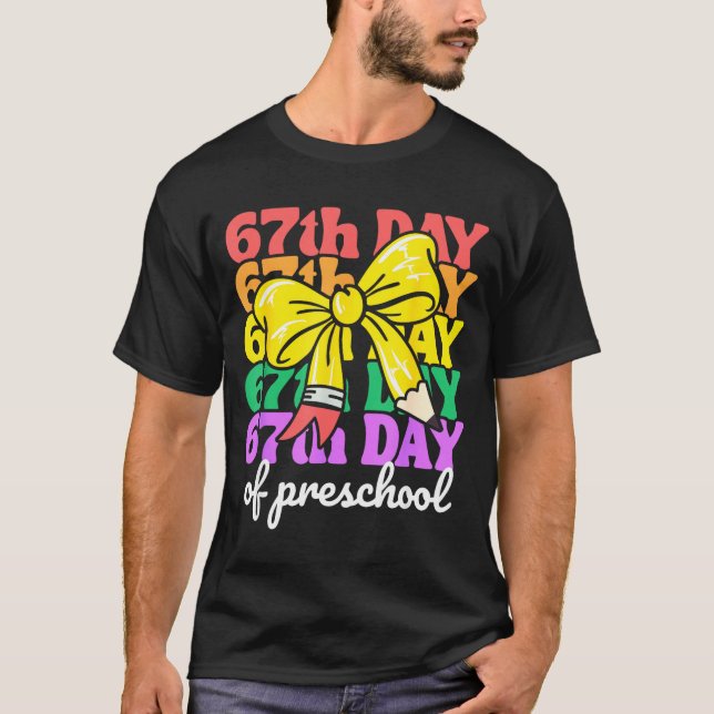 67th Day Of Preschool Girls Coquette Bow 67 Days O T Shirt (Framsida)