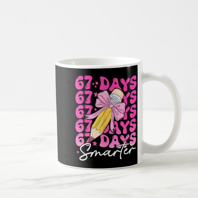 67th Day Of School 67 Days Smarter Coquette Bow Si Kaffemugg (Höger)