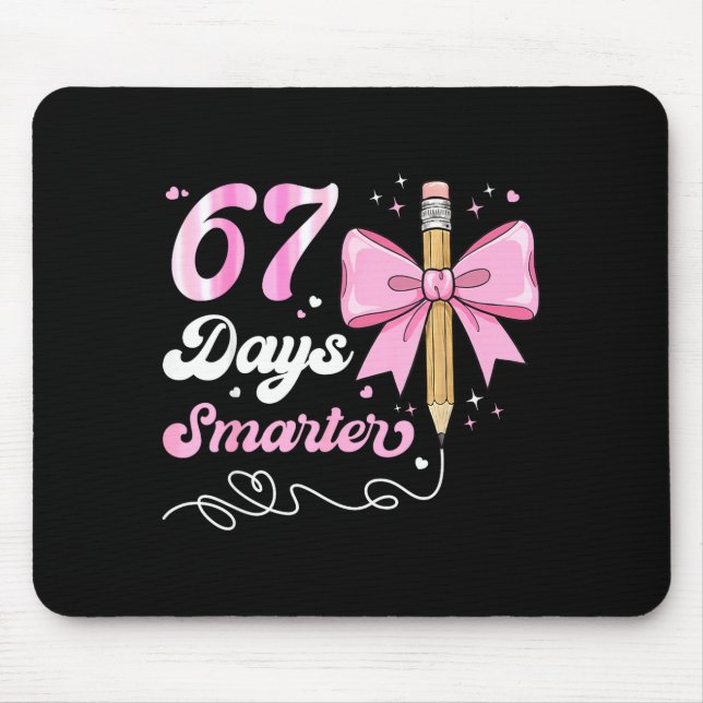 67th Day Of School 67 Days Smarter Coquette Bow Te Musmatta (Framsidan)