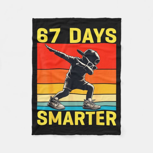 67th Day Of School 67 Days Smarter Dabbing Six Sev Fleecefilt (Framsidan)
