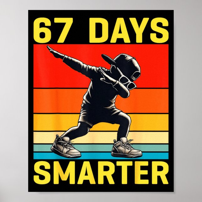 67th Day Of School 67 Days Smarter Dabbing Six Sev Poster (Framsidan)