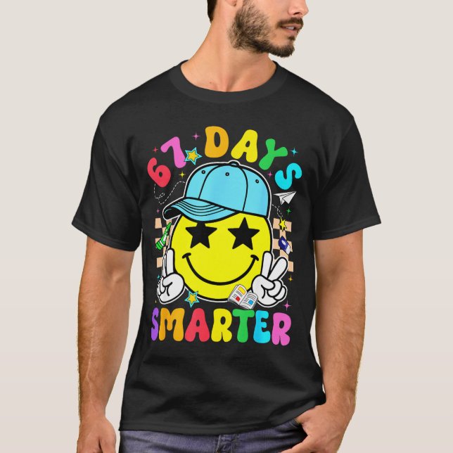 67th Day Of School 67 Days Smarter Teacher Boy Gir T Shirt (Framsida)