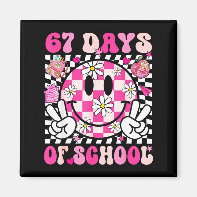67th Day Of School 67 Days Smarter Teacher Girl Wo Magnet (Framsidan)