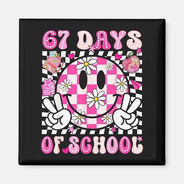 67th Day Of School 67 Days Smarter Teacher Girl Wo Magnet (Framsidan)