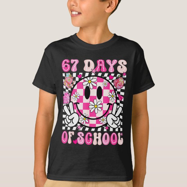 67th Day Of School 67 Days Smarter Teacher Girl Wo T Shirt (Framsida)