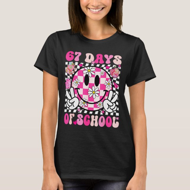 67th Day Of School 67 Days Smarter Teacher Girl Wo T Shirt (Framsida)