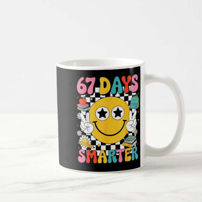 67th Day Of School 67 Days Smarter Teacher  Kaffemugg (Höger)