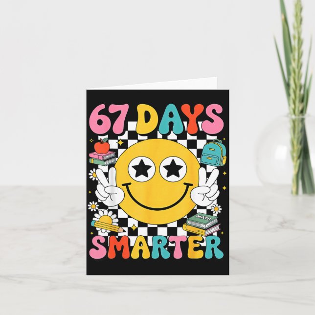 67th Day Of School 67 Days Smarter Teacher  Kort (Framsida)