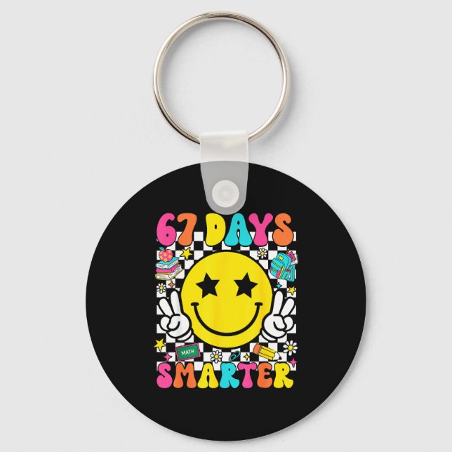 67th Day Of School 67 Days Smarter Teacher Student Nyckelring (Framsida)