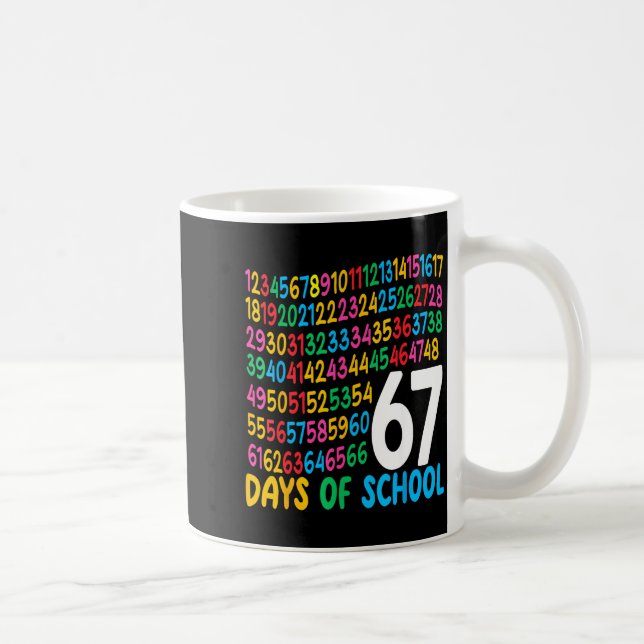 67th Day Of School 67 Math Numbers Teacher Kids 67 Kaffemugg (Höger)