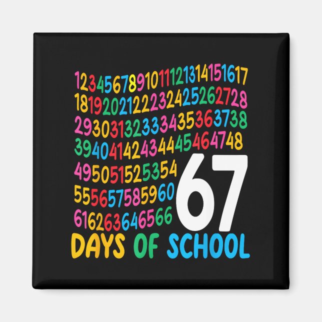 67th Day Of School 67 Math Numbers Teacher Kids 67 Magnet (Framsidan)