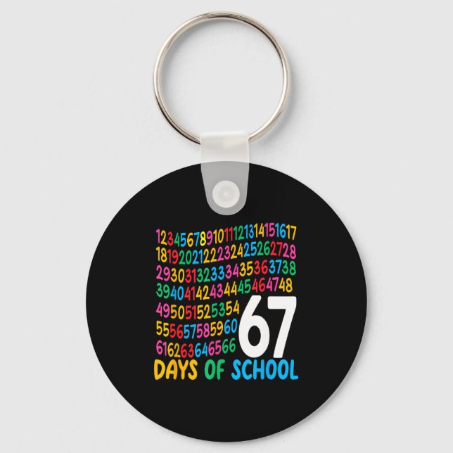 67th Day Of School 67 Math Numbers Teacher Kids 67 Nyckelring (Framsida)