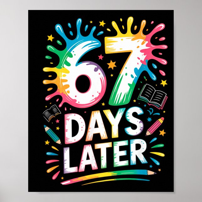 67th Day Of School 67 Meme Teacher Student 67 Days Poster (Framsidan)