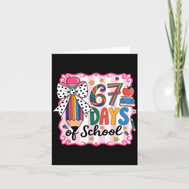 67th Day Of School 67 Six Seven Math Teacher  Kort (Framsida)