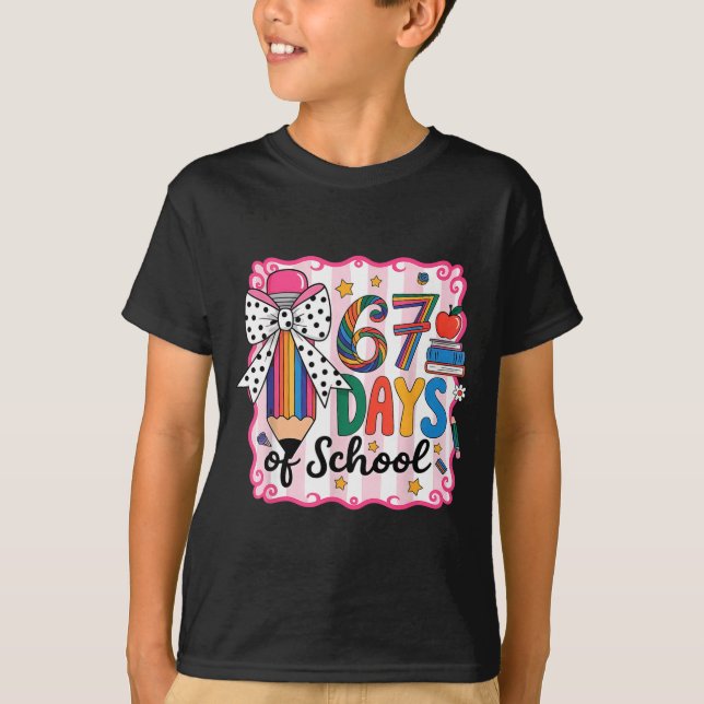 67th Day Of School 67 Six Seven Math Teacher  T Shirt (Framsida)