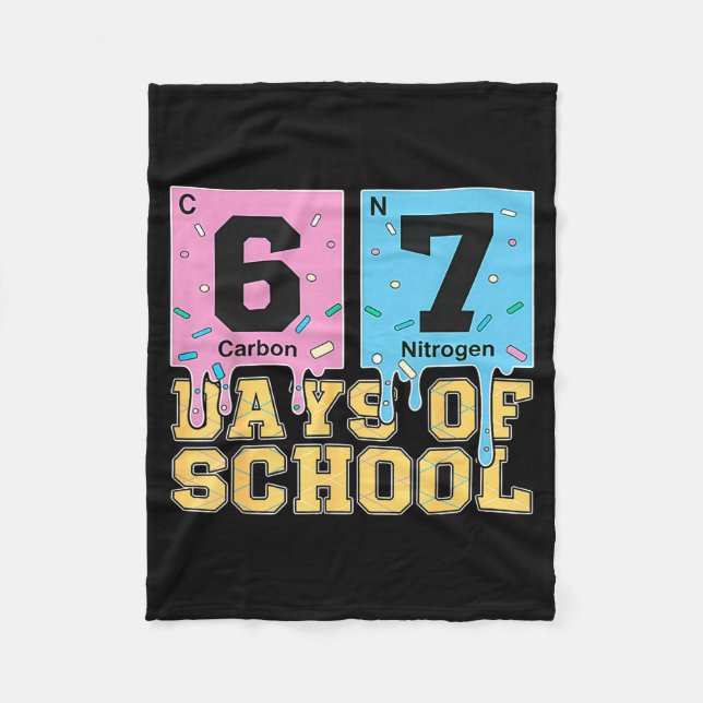 67th Day Of School Chemical Eements Teacher Boy Gi Fleecefilt (Framsidan)