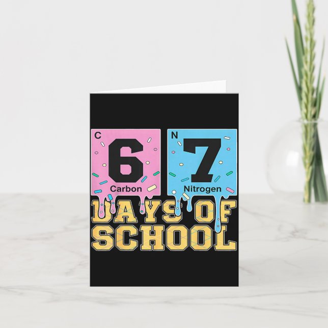 67th Day Of School Chemical Eements Teacher Boy Gi Kort (Framsida)