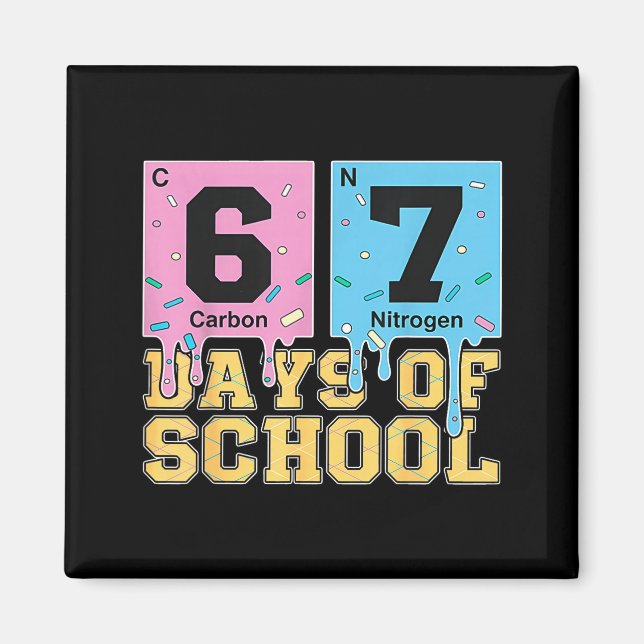 67th Day Of School Chemical Eements Teacher Boy Gi Magnet (Framsidan)