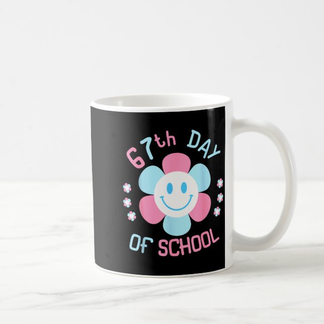 67th Day Of School Funny 100th Of School Students  Kaffemugg (Höger)