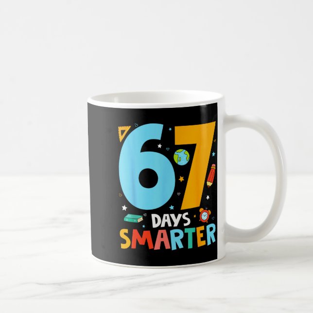 67th Day Of School Funny 67 Days Smarter Teacher B Kaffemugg (Höger)