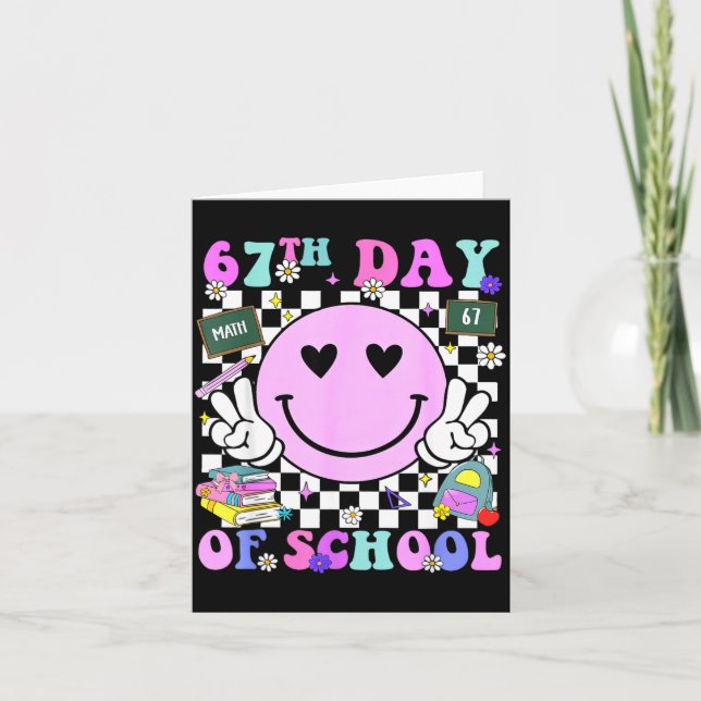 67th Day Of School Funny 6 7 Teachers Students Mem Kort (Framsida)