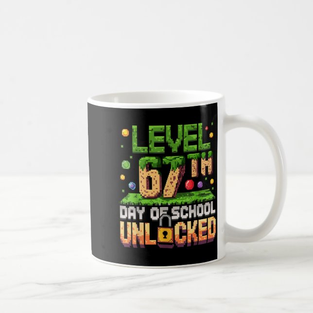 67th Day Of School Gamer Level Unlocked 100 Days O Kaffemugg (Höger)