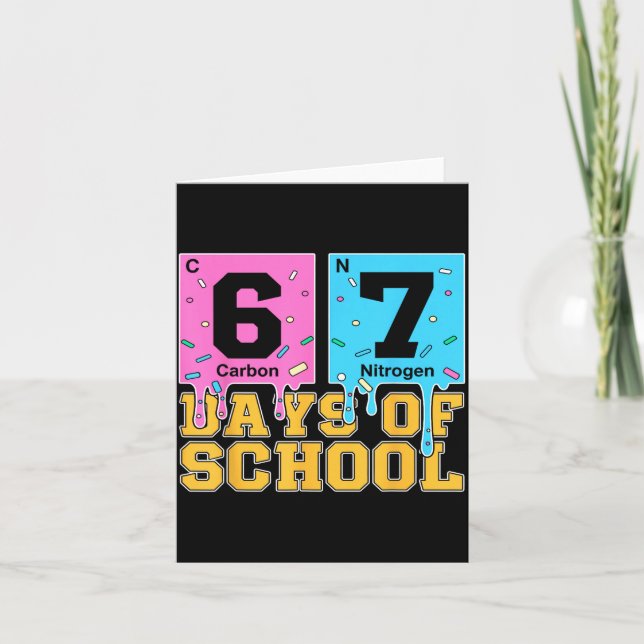67th Day Of School Kids Funny Meme Six Seven Perio Kort (Framsida)