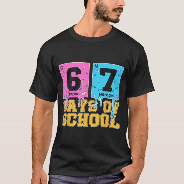 67th Day Of School Kids Funny Meme Six Seven Perio T Shirt (Framsida)