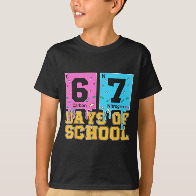 67th Day Of School Kids Funny Meme Six Seven Perio T Shirt (Framsida)