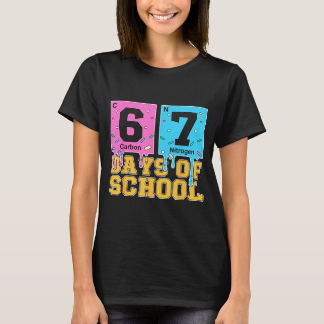 67th Day Of School Kids Funny Meme Six Seven Perio T Shirt (Framsida)