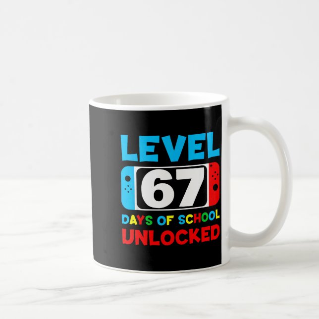 67th Day Of School Level 67 Days Of School Unlocke Kaffemugg (Höger)