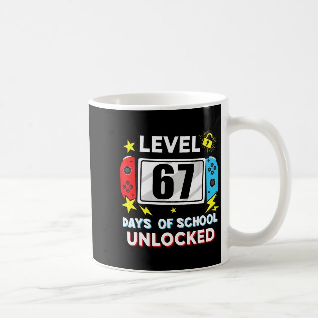 67th Day Of School Level 67 Days Of School Unlocke Kaffemugg (Höger)