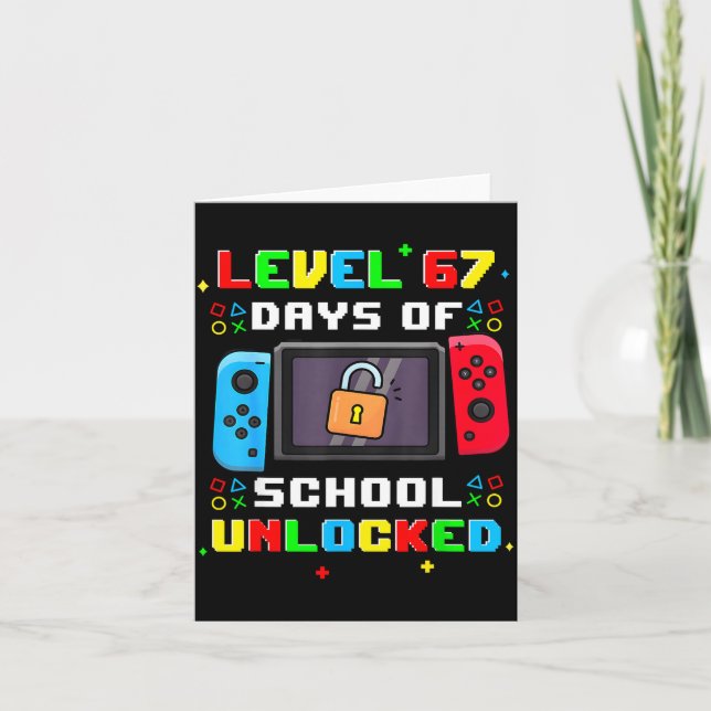 67th Day Of School Level 67 Days Of School Unlocke Kort (Framsida)