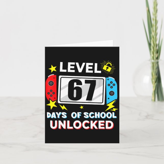 67th Day Of School Level 67 Days Of School Unlocke Kort (Framsida)
