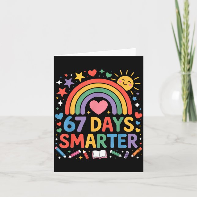 67th Day Of School Meme 67 Days Smarter Rainbow Ki Kort (Framsida)