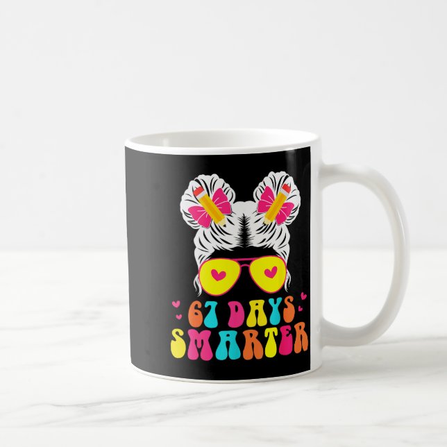 67th Day Of School Shirt 67 Day Smarter Bun Teache Kaffemugg (Höger)