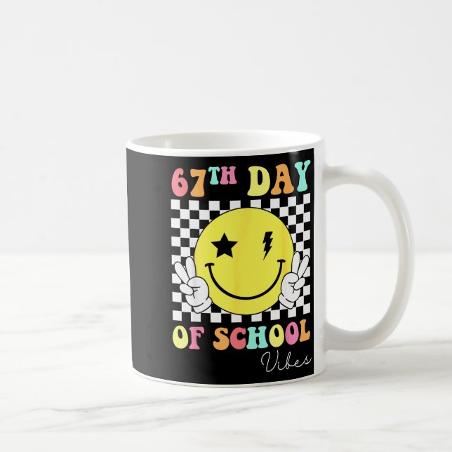 67th Day Of School Smile Face 67 Six Seven Meme Gi Kaffemugg (Höger)