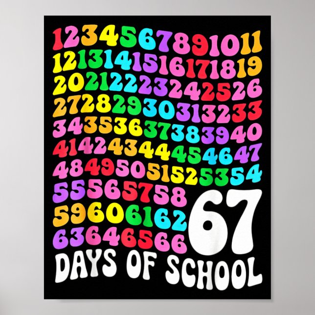 67th Day Of School Teacher 67 Days Math Numbers  Poster (Framsidan)