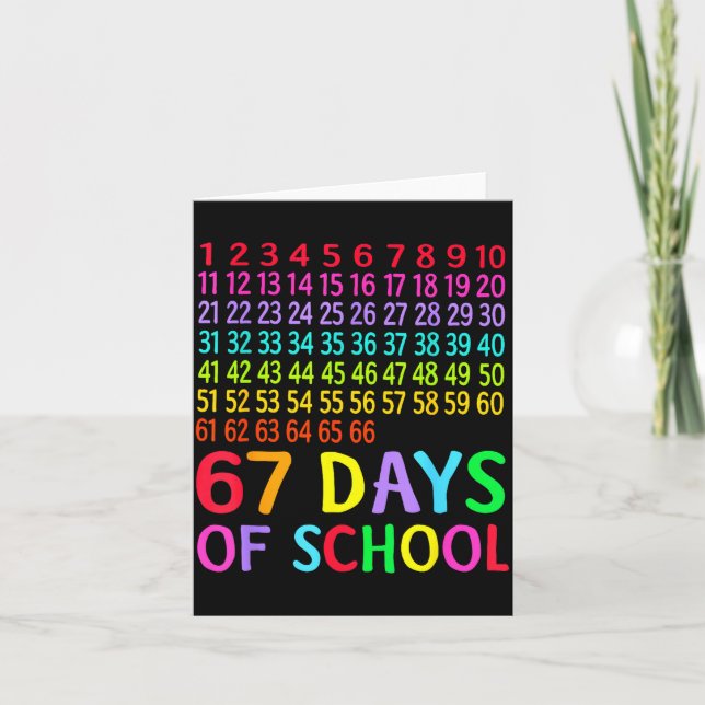 67th Day Of School Teacher Kids 67 Math Numbers 10 Kort (Framsida)