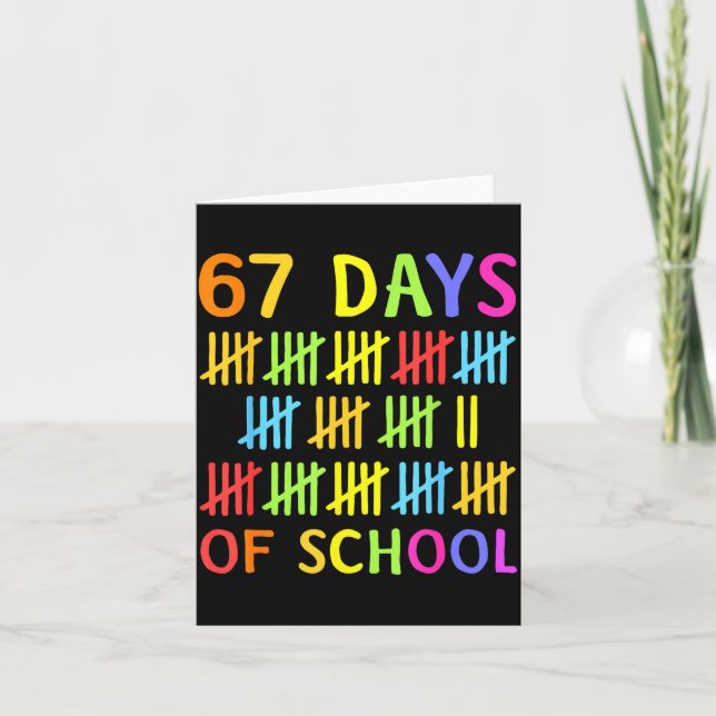 67th Day Of School Teacher Kids 67 Math Numbers 10 Kort (Framsida)