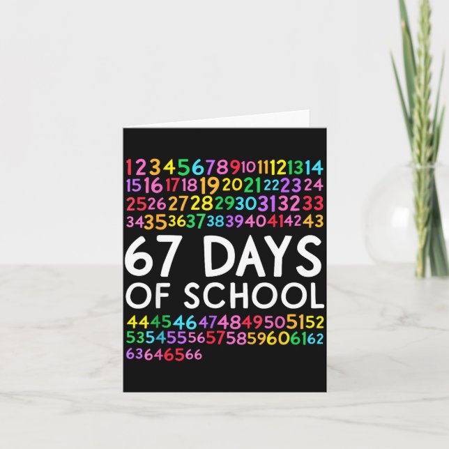 67th Day Of School Teacher Kids 67 Math Numbers 10 Kort (Framsida)