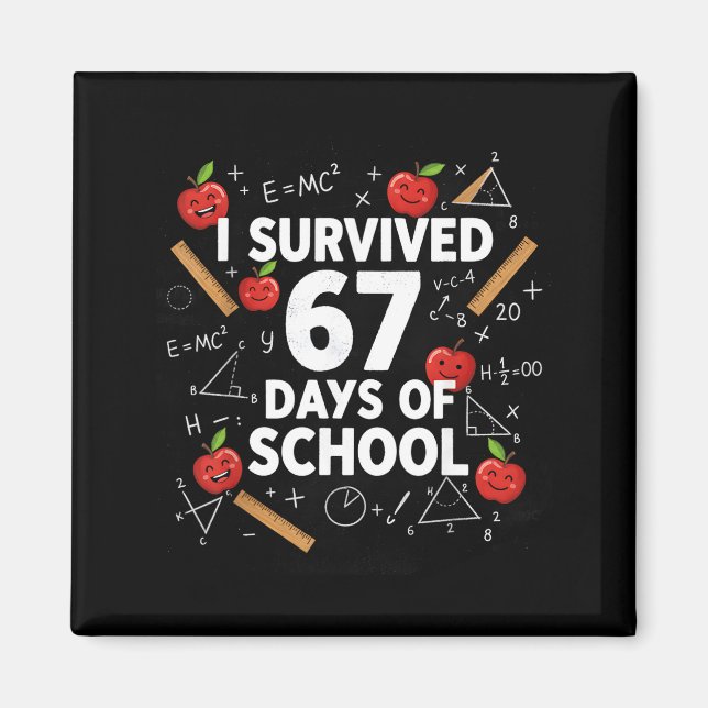 67th Day Of School Teacher Kids 67 Math Numbers 10 Magnet (Framsidan)