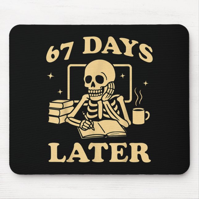 67th Day Of School Teacher Skeleton Funny 6 7 Meme Musmatta (Framsidan)