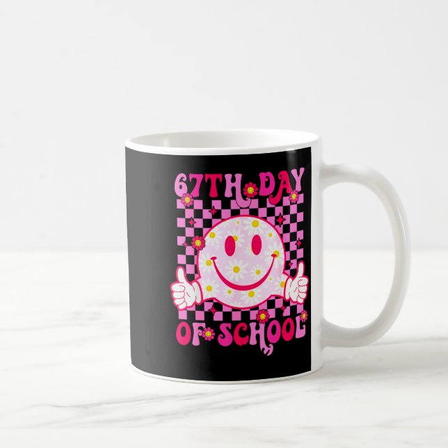67th Day Of School Vibes 67 Meme Cute Smile Face T Kaffemugg (Höger)