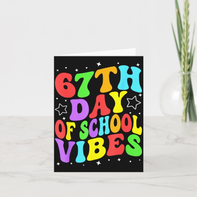 67th Day Of School Vibes  Kort (Framsida)