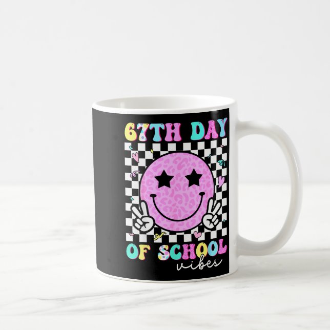 67th Day Of School Vibes Smile Face 67 Six Seven M Kaffemugg (Höger)