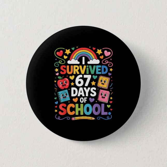 67th Day Rainbow Teacher I Survived 67 Days Of Sch Knapp (Framsida)