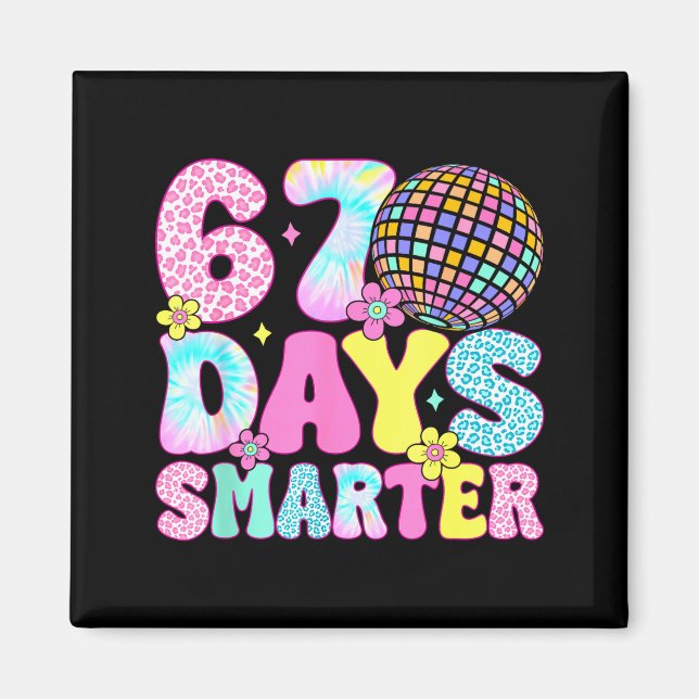 67th Days Smarter Smile Face 67 Days School Teache Magnet (Framsidan)