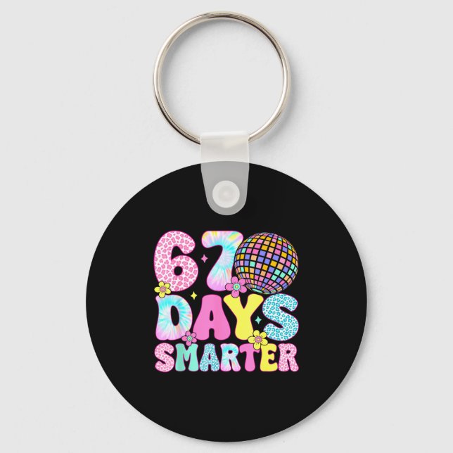 67th Days Smarter Smile Face 67 Days School Teache Nyckelring (Framsida)
