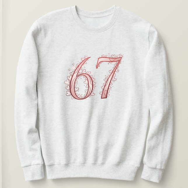 67th Romantic Heart Number Valentine's  T Shirt (Design framsida)